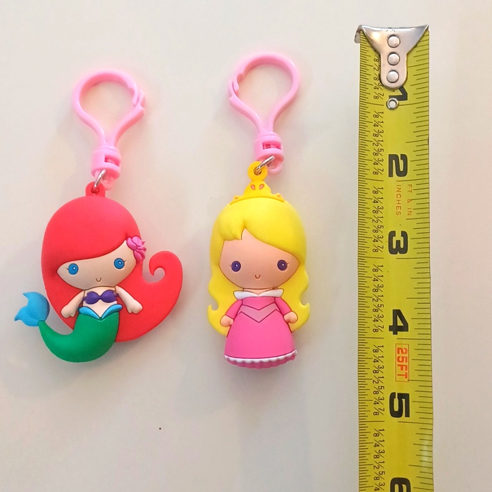Disney princess key chains set of 2 Ariel and Sleeping Beauty